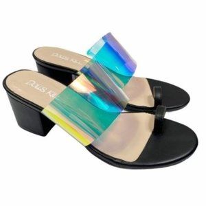 Dolls Kill Y2K inspired clear plastic block heels women's size 8